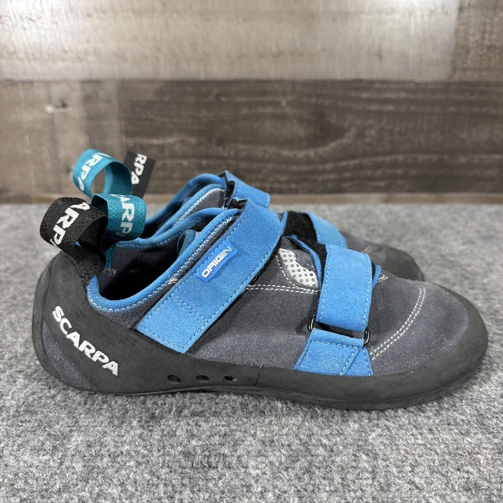 Scarpa Rock Climbing Shoes Mens 8.5 Gray Origin Hook & Loop Vision Rubber Italy
